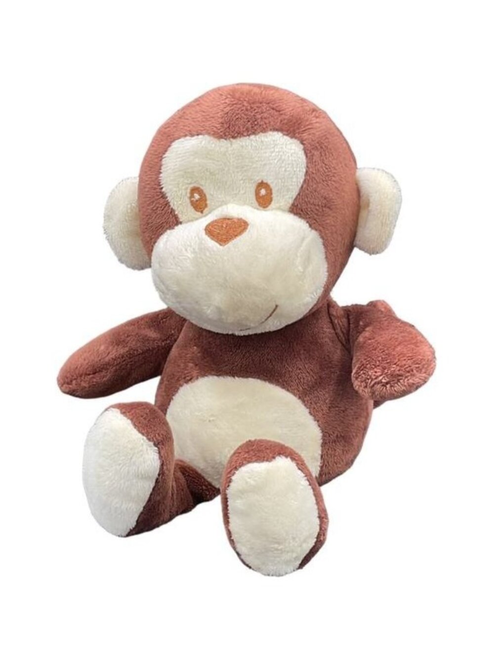 Megatoys Just For You Monkey Plush Brown Cream Vintage Cottagecore Baby Toy 9"